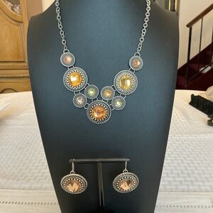 Premier Silver Necklace with Orange and Yellow Accents